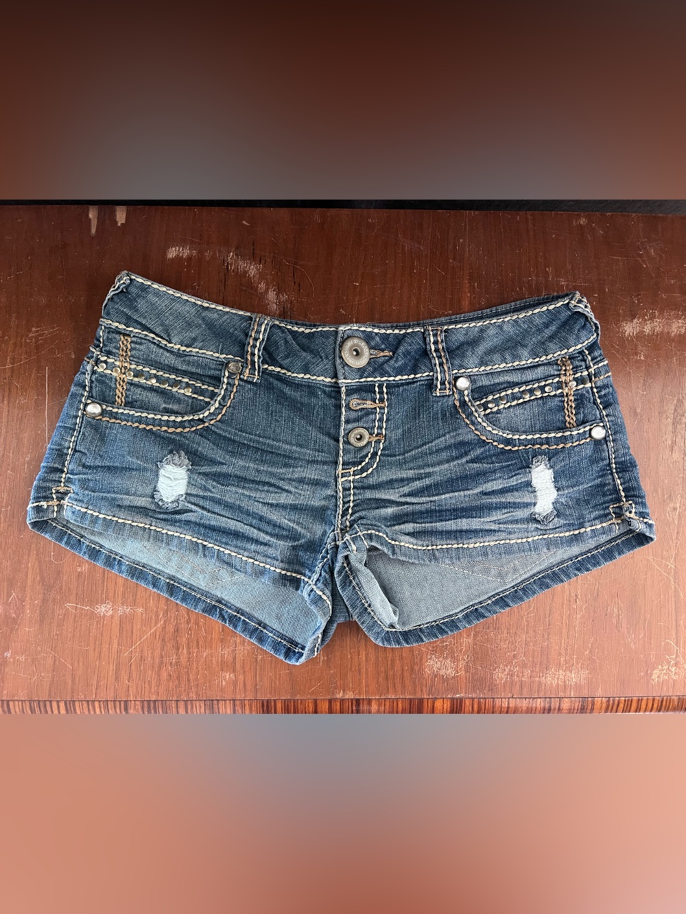 Rue 21 Low Rise Embellished Jean Shorts